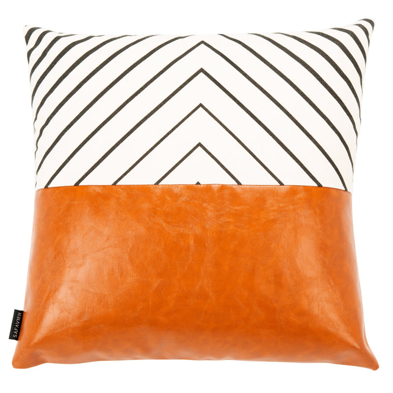 Safavieh Chevron Faux Leather Throw Pillow Wayfair